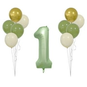 SLYNSHome Clearance Number Balloon,Big Green 1 Balloon Number Large Foil Helium Number Balloons 0-9 Digital Balloons for Birthday Party Celebration Decorations Supplies Wedding Anniversary